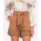 Sea New York Gabritette Shorts Ochre Brown Belted Cuffed High Rise Womens 2