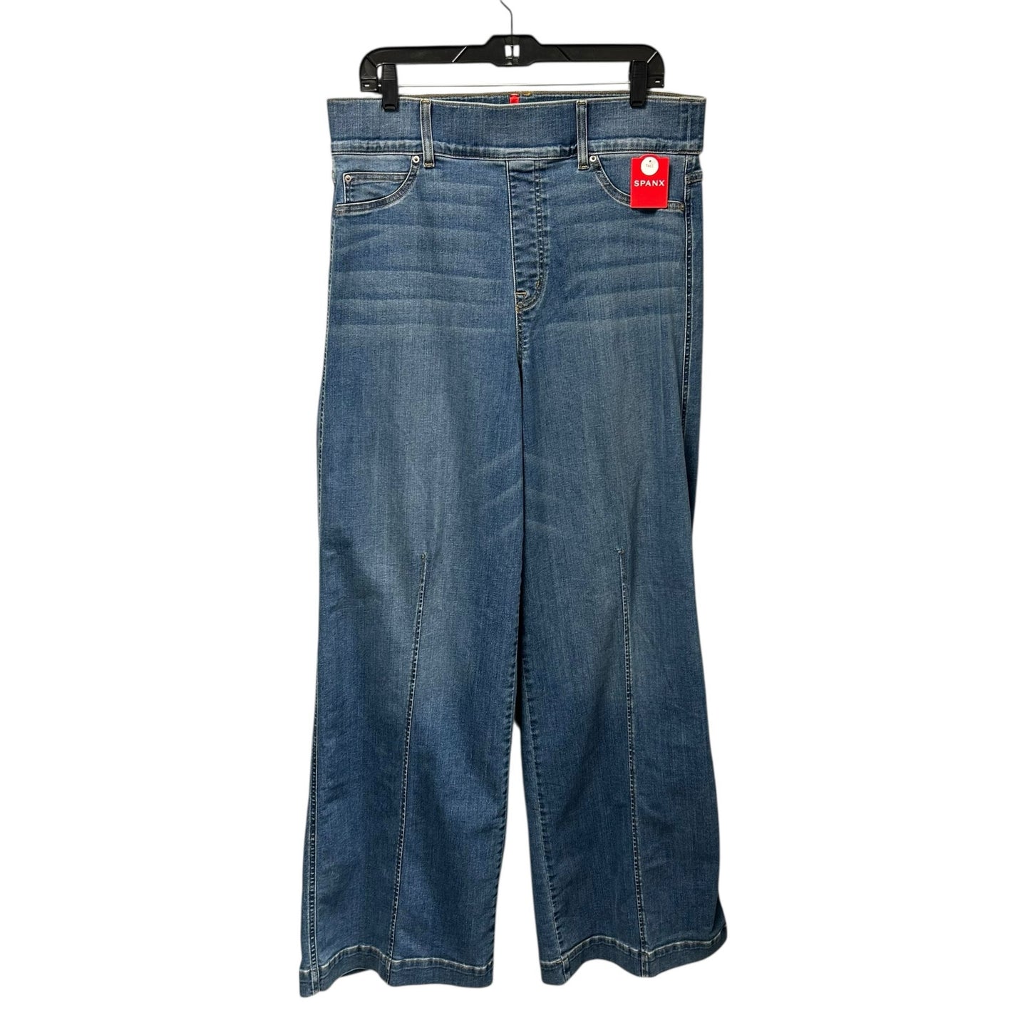 NWT Spanx Vintage Indigo Blue Seamed Front Wide Leg Jeans Womens 1X Tall