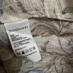 Zimmermann Aliane Roll Cuff Playsuit Khaki Floral Pure Linen Size AU 3 / US 10