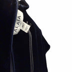 NWT Alaia Turtleneck Velvet Mini Dress Navy Womens FR 36 / US 4