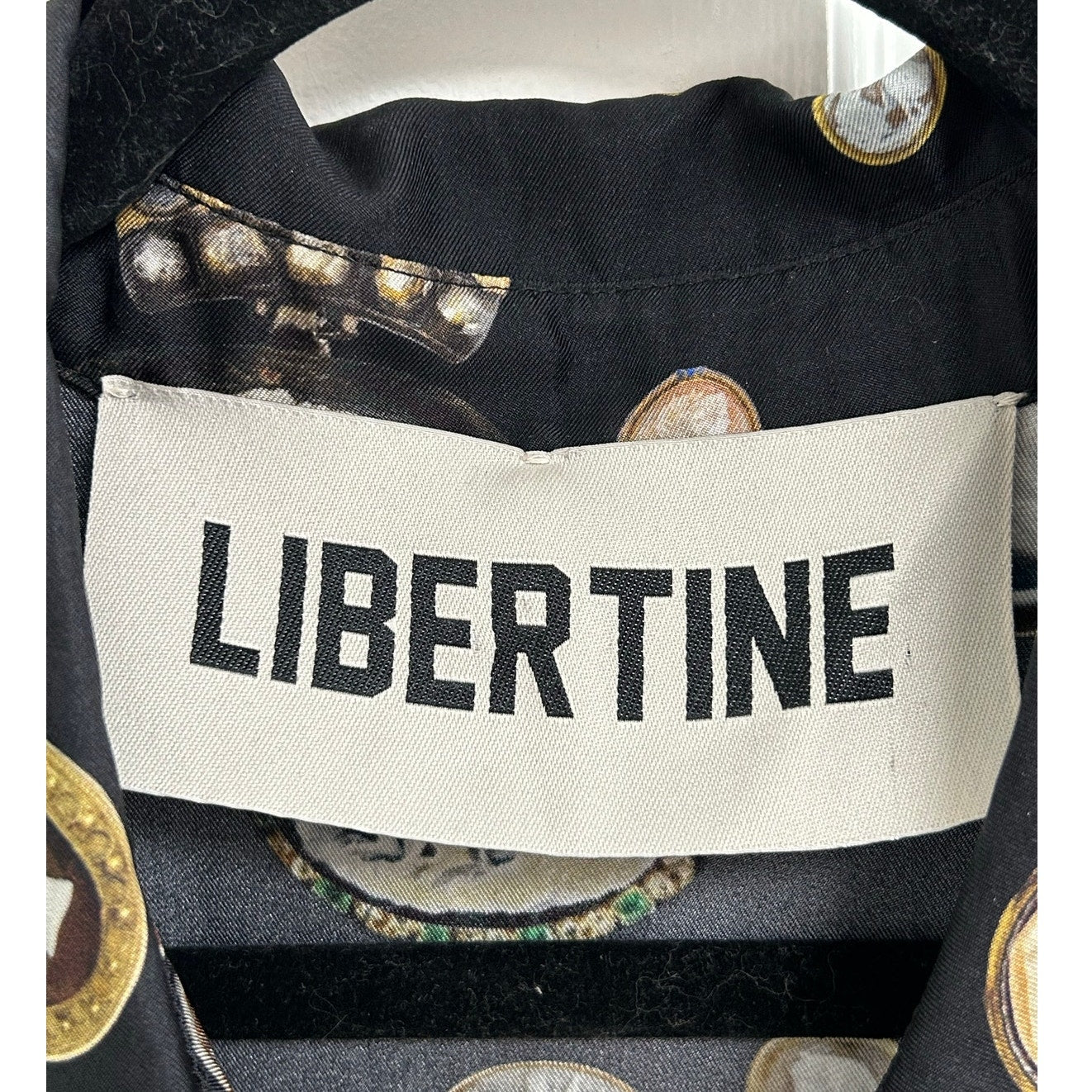 Libertine Cameos Printed Fit & Flare Ruffle Silk Dress Womens Large $2600
