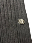 Chanel Black Wool Silk Blend Ribbed Knit Short Sleeve Maxi Dress Womens 36 / 00