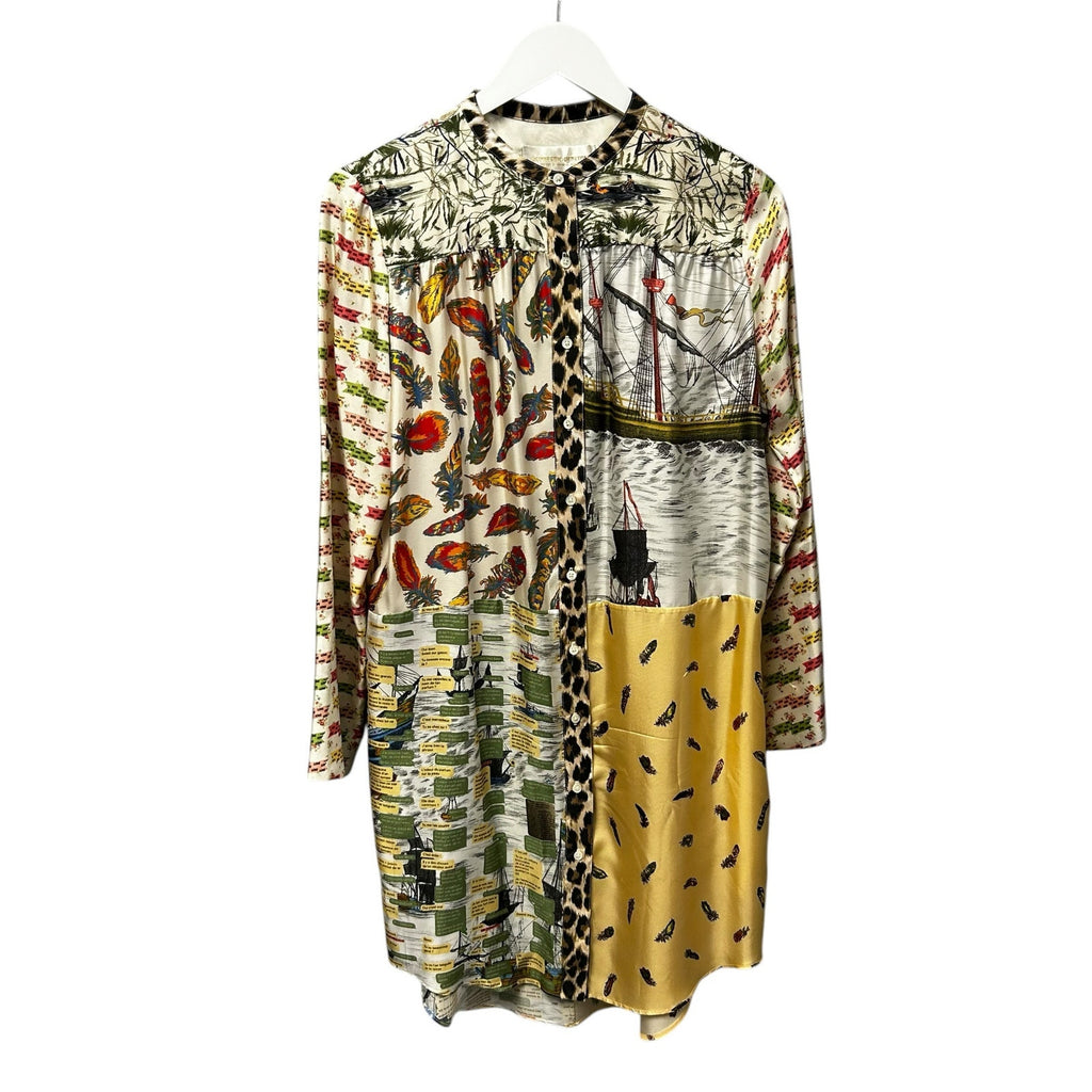 La Prestic Ouiston Multicolor Open It Silk Button Front Dress Womens 1 / US 6