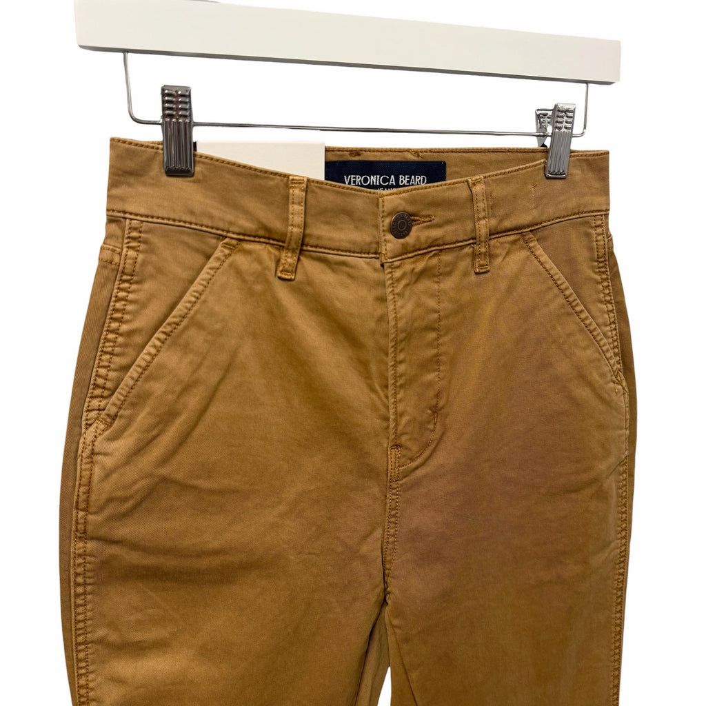 NWT Veronica Beard Jeans Carson High Rise Ankle Flare Pant Acorn Tan Womens 26