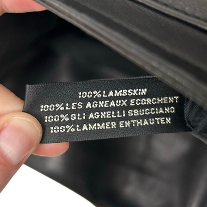 Ralph Lauren Black Label Black 100% Lambskin Leather Zip Up Jacket Womens 8