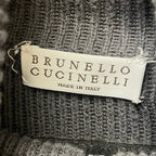Brunello Cucinelli Dark Gray Ribbed Cotton Shadow Pocket Cardigan Womens Size XS