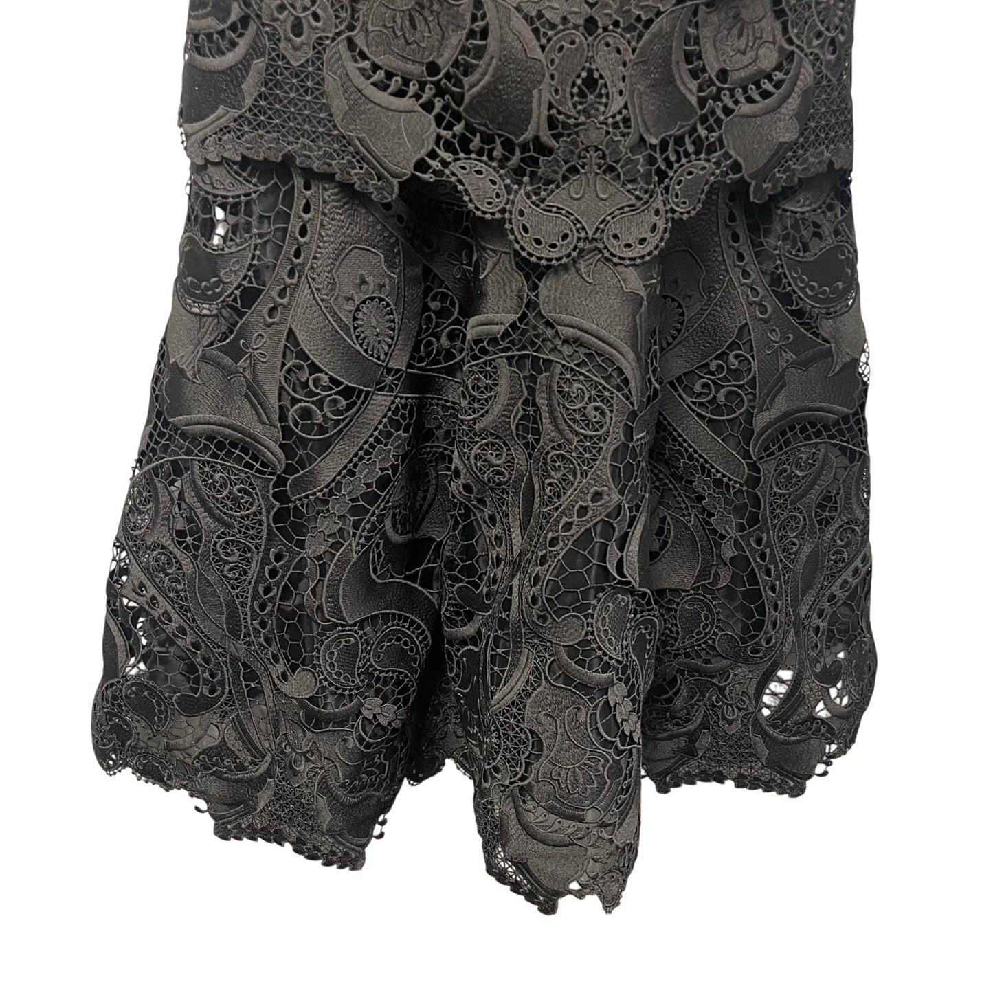 NWT Simkhai Signature Laura Lace Midi Dress Black Womens 2