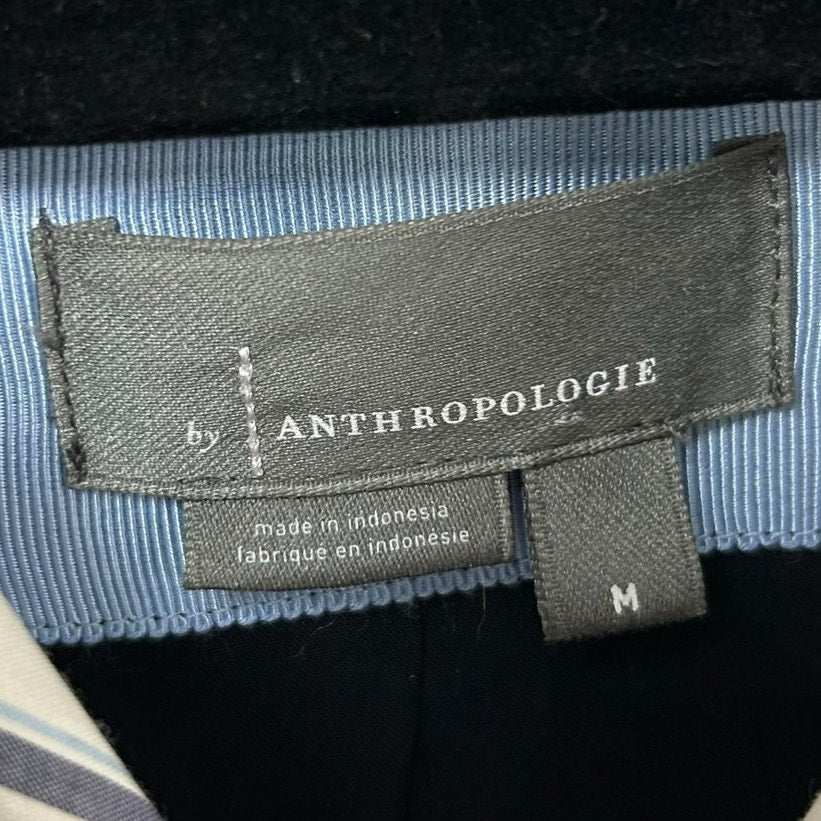 by Anthropologie Long-Sleeve Collared Twofer Flounce Mini Dress Womens Medium