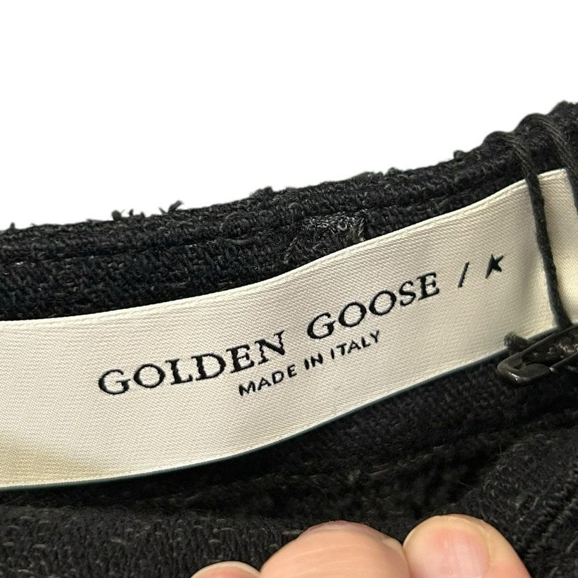 NWT Golden Goose Black Journey Kim Embellished Straight-Leg Jeans Womens 25