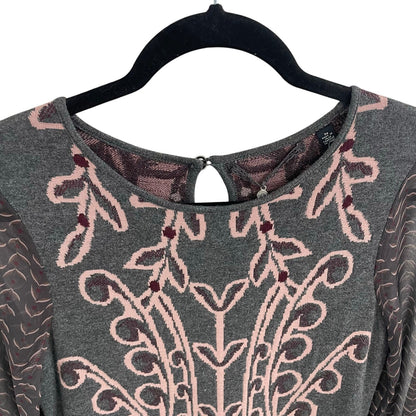NWT Anthropologie Knitted & Knotted Saone Sweater Dress Grey Motif Womens XS
