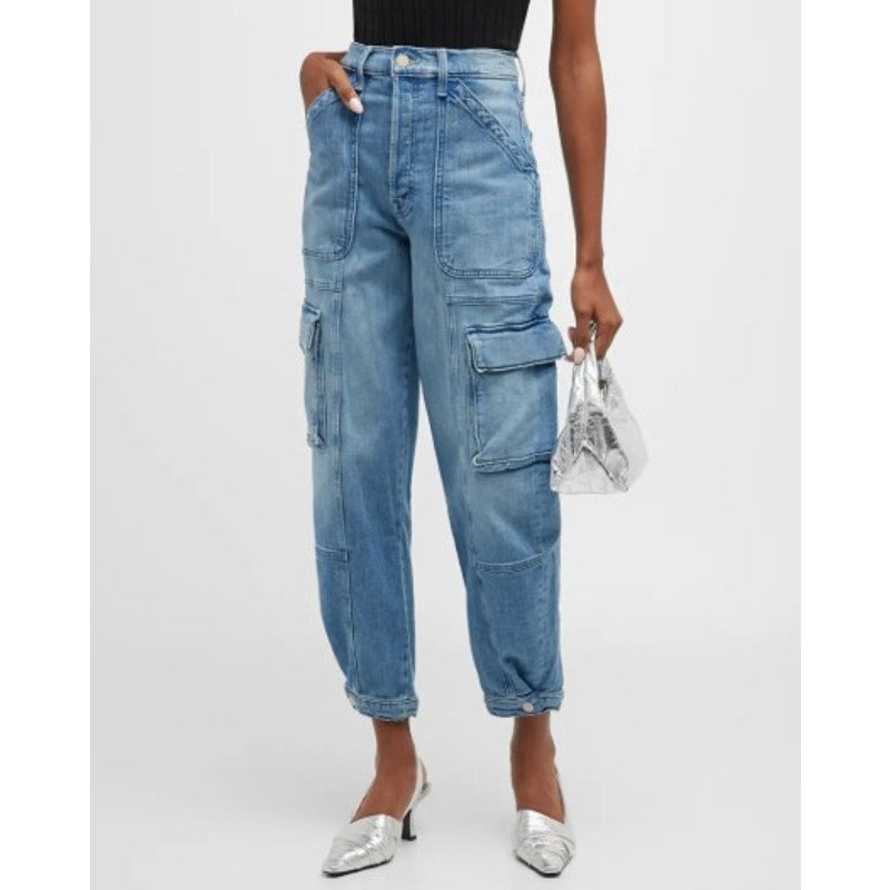 MOTHER Herbal Remedy The Curbside Cargo Flood Button Fly Jeans Womens 25 / 2