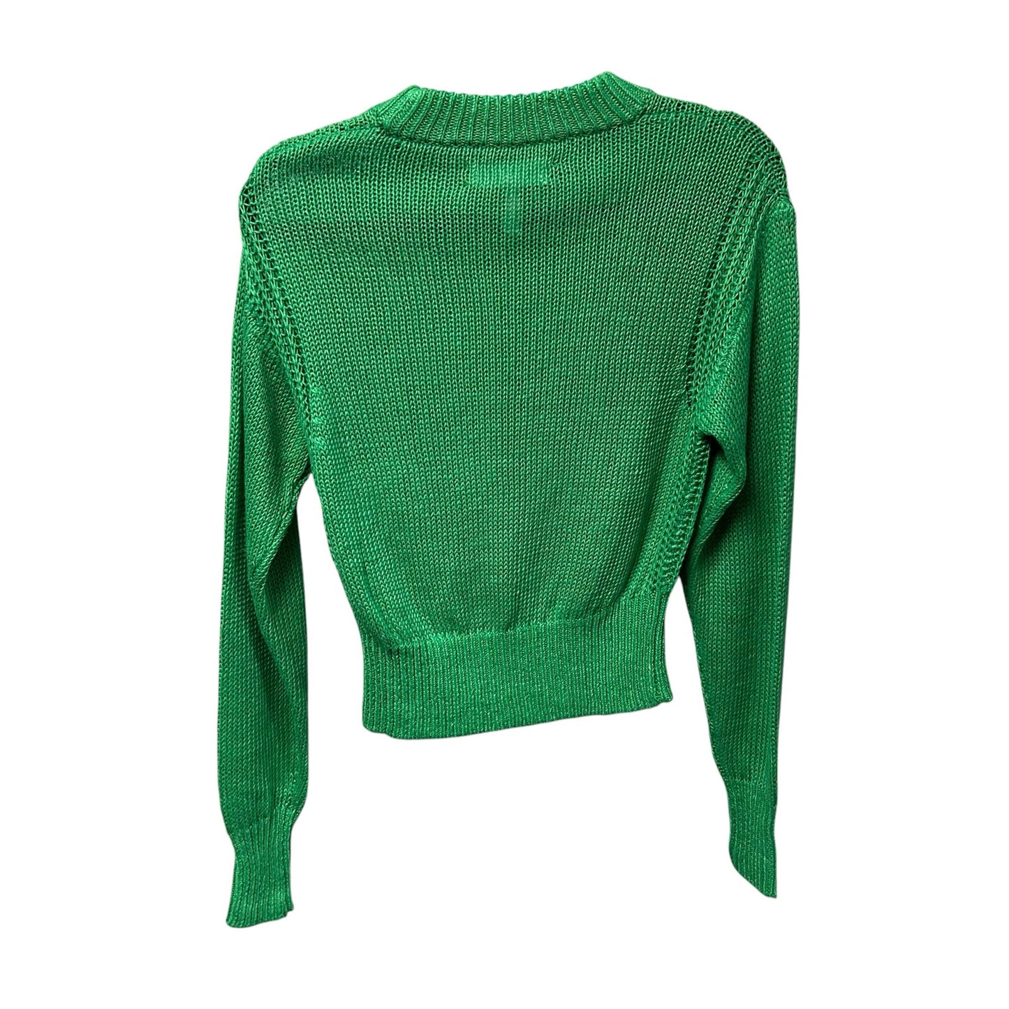 NWT Apiece Apart Grass Green Helmi Cropped Crewneck Linen Sweater Womens Small