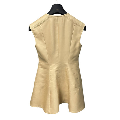 NWT Louis Vuitton Sleeveless Asymetric Button Dress Papyrus Womens FR 38 / US 6