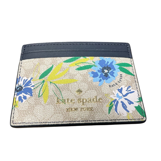 NWT Kate Spade Small Slim Card Holder Wallet Blazer Blue Spade Flower Print