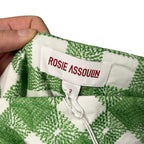 NWT Rosie Assoulin Green Picnic Embroiderd Gingham Drop Me a Note Dress Womens 2