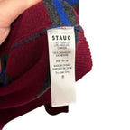 NWT Staud Crimson Stripe Gemma Cashmere Classic Fit Sweater Womens Small