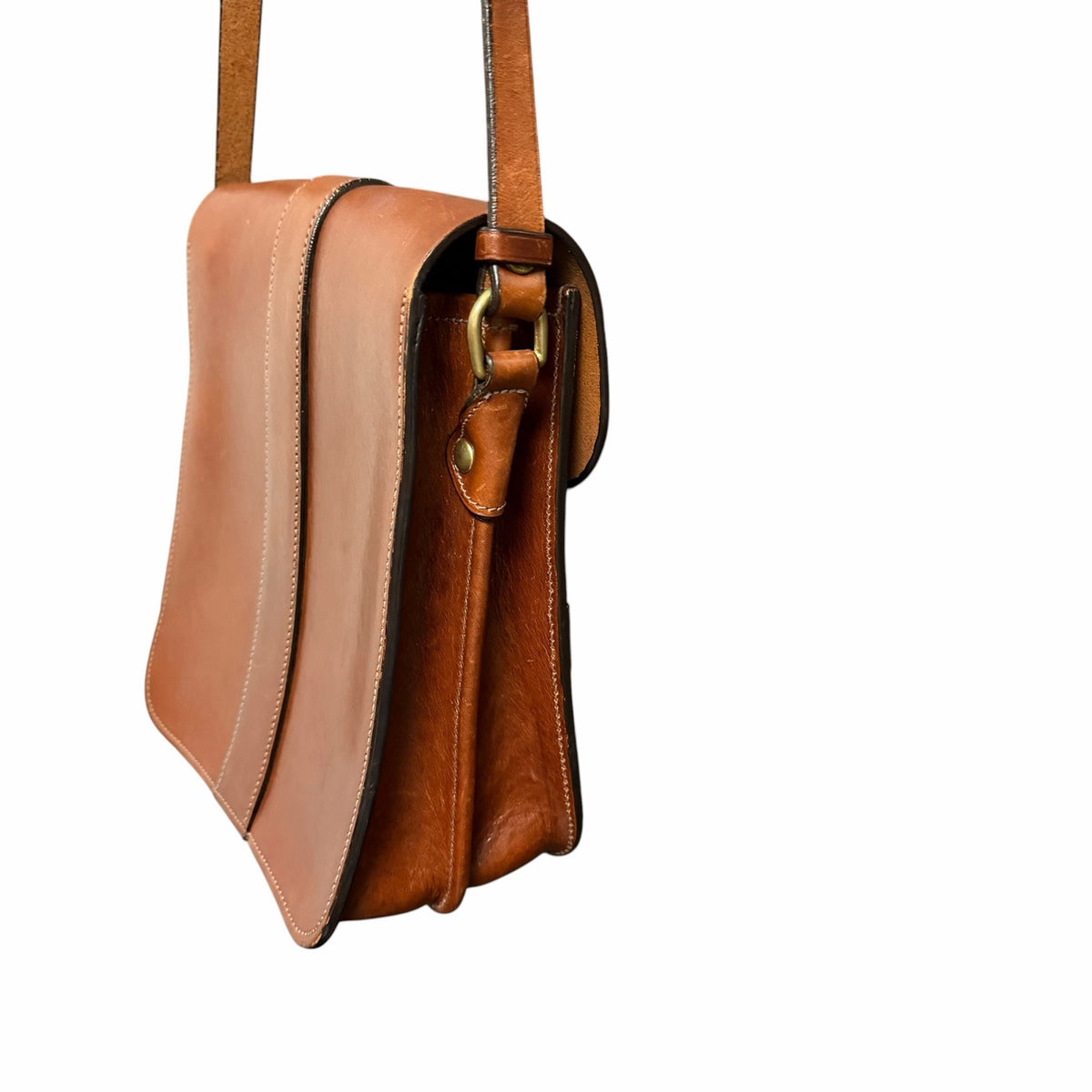 Freedman Large Snaffle Bit Shoulder Bag Chesnut Brown Glazed Leather Equestrian