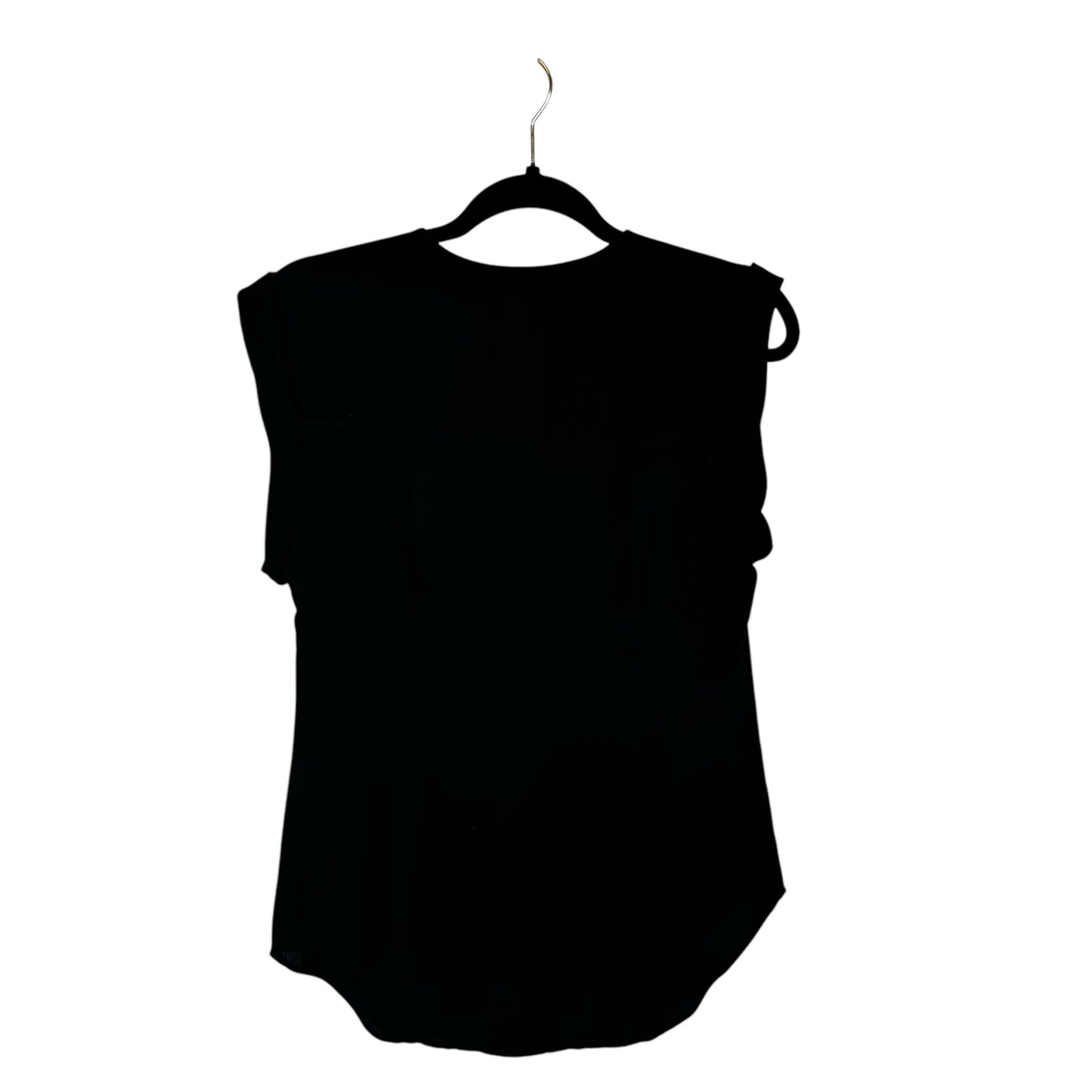 Veronica Beard Black Sleeveless Lace Inset Silk Button Up Top Womens 6