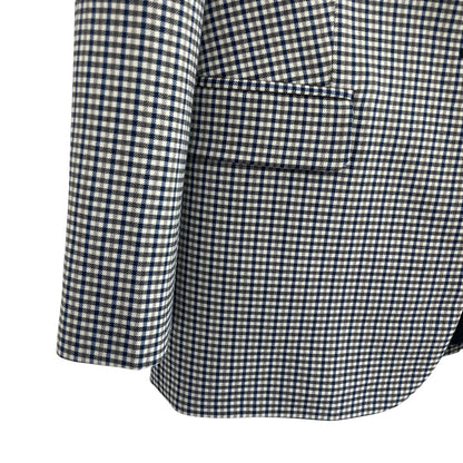 NWT Madewell The Kline Blazer Black Blue White Houndstooth Plaid Womens 0