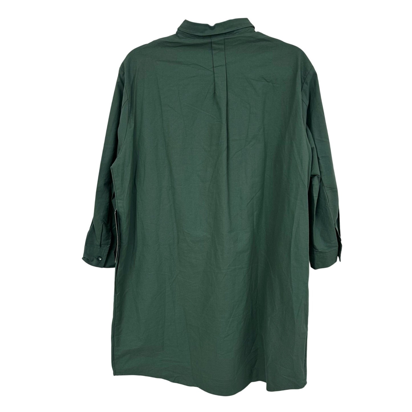 NWT Pomander Place Green 3/4 Sleeve Button Front Polly Mini Dress Womens Large