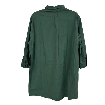 NWT Pomander Place Green 3/4 Sleeve Button Front Polly Mini Dress Womens Large
