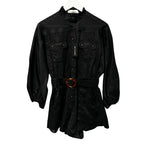 NWT Zimmermann 100% Linen Black Devi Panelled Playsuit Womens AU 1 / US 6