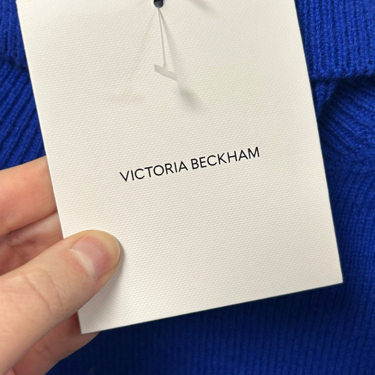 NWT Victoria Beckham Lambswool Sapphire Blue Turtleneck Sweater Womens US 0/2
