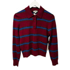 NWT Staud Crimson Stripe Gemma Cashmere Classic Fit Sweater Womens Small