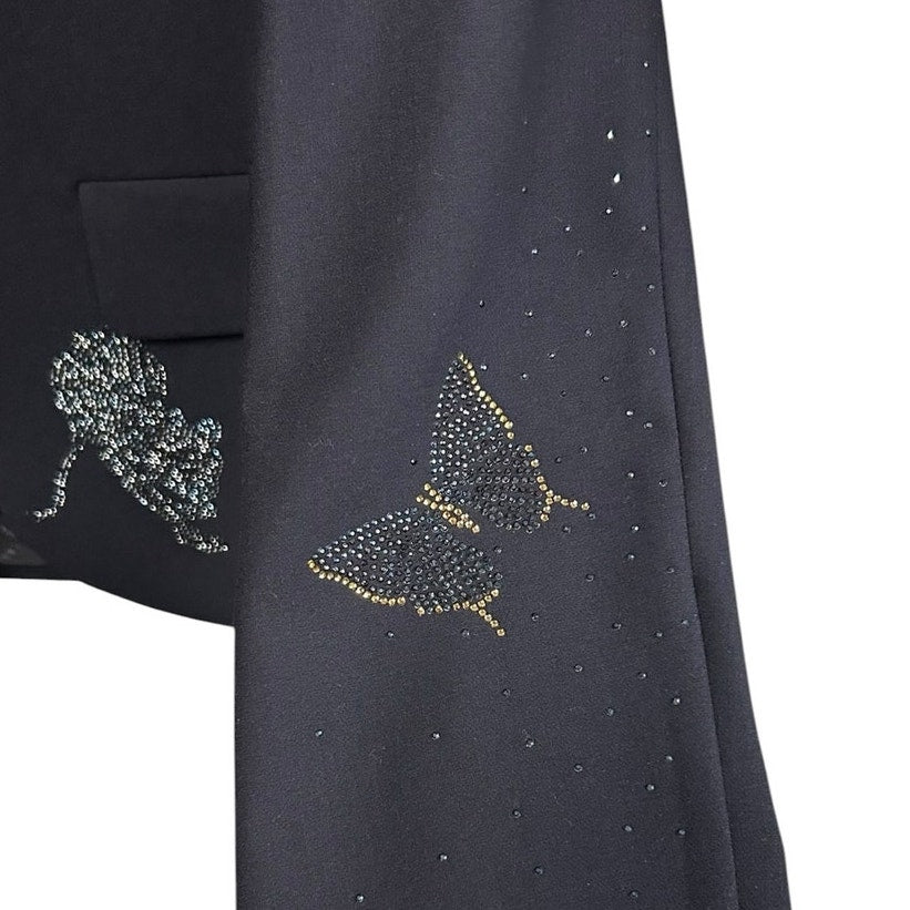NWT Zadig & Voltaire Navy Very Multi Strass Embellished Blazer 34 / US XS