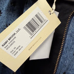 NWT Ramy Brook Rita Embellished Denim Mini Dress Blue Black Corduroy Collar XS