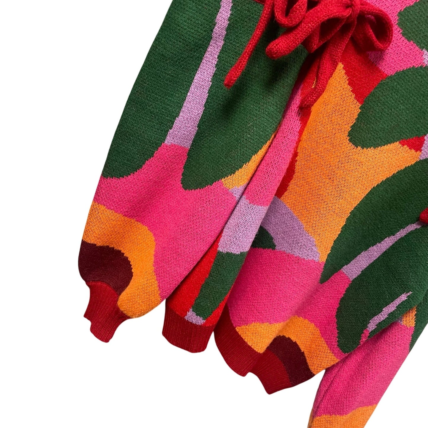 Farm Rio x Anthropologie Cold Shoulder Crew Sweater Multicolor Knit Womens Small