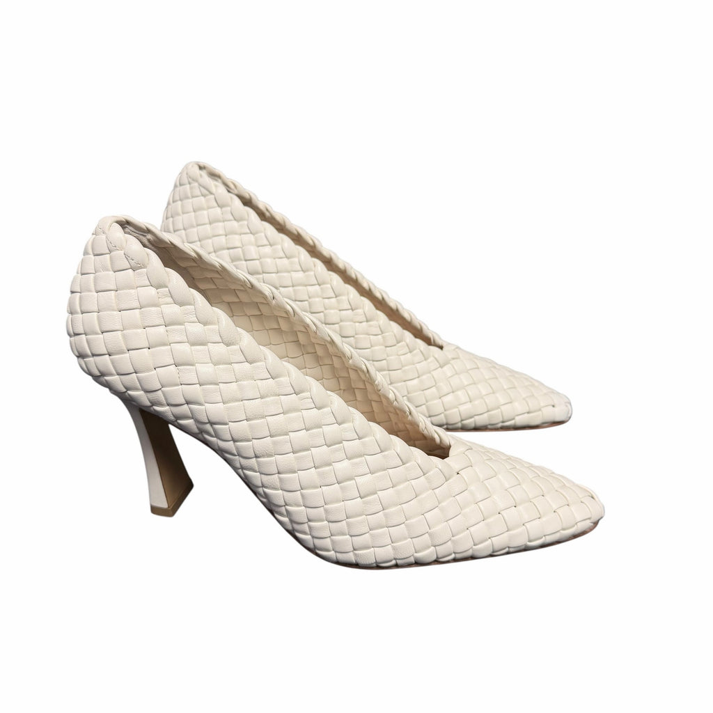 Bottega Veneta Sofia Intrecciato Woven Leather Pumps White Womens IT 39 / US 9