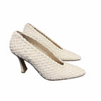 Bottega Veneta Sofia Intrecciato Woven Leather Pumps White Womens IT 39 / US 9