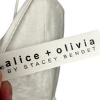 NWT Alice + Olivia White Nadie Scooped Bustier Mini Dress Womens 6 Bride