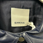NWT Simkahi Midnight Navy Wyatt Vegan Leather Zip Up Jacket Womens Small