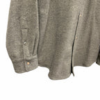 NWT God's True Cashmere Grey Cashmere Shirt Rose Quartz Snap Button Up Size XS