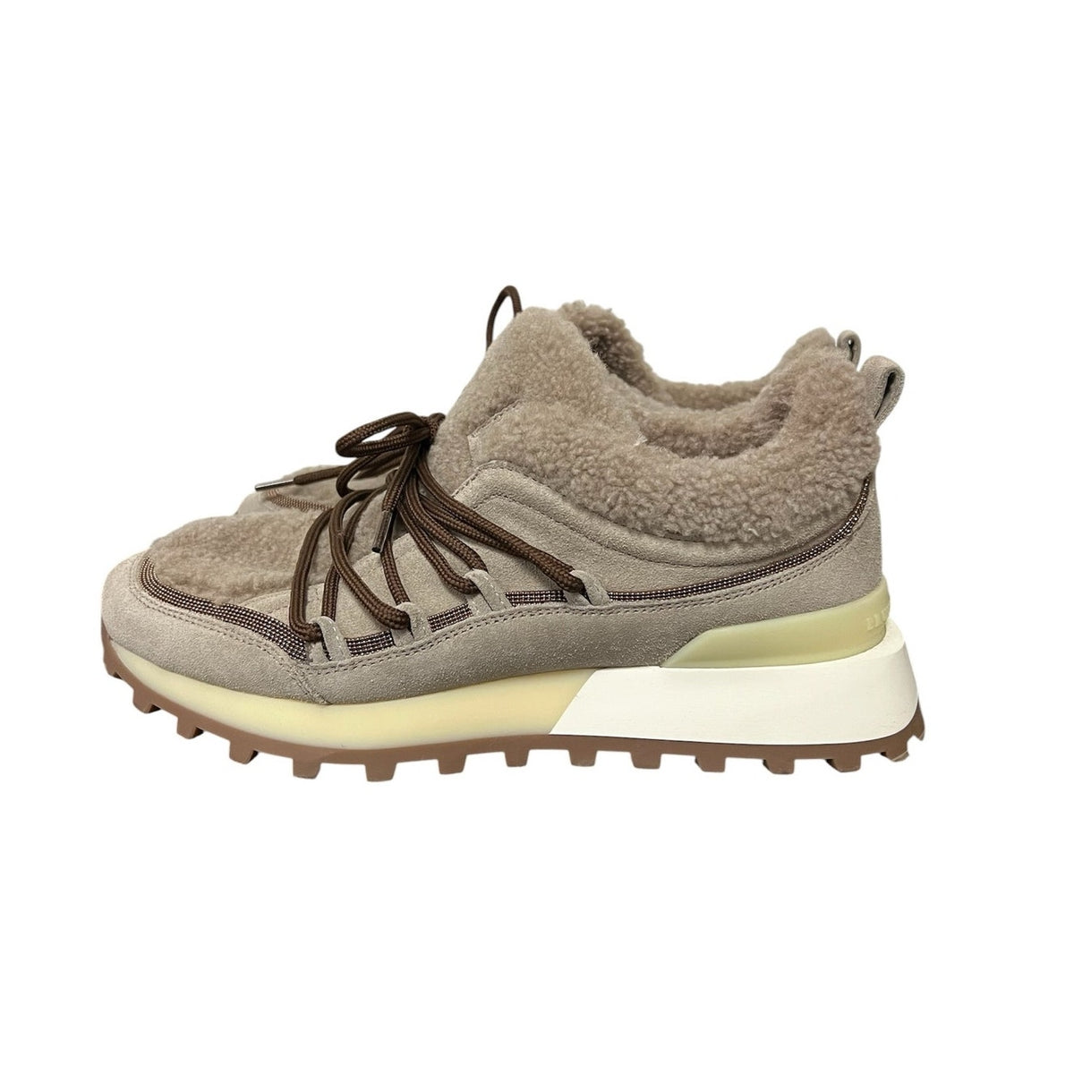 Brunello Cucinelli Monili Embellished Sheepskin Shearling Lined Sneakers US 9