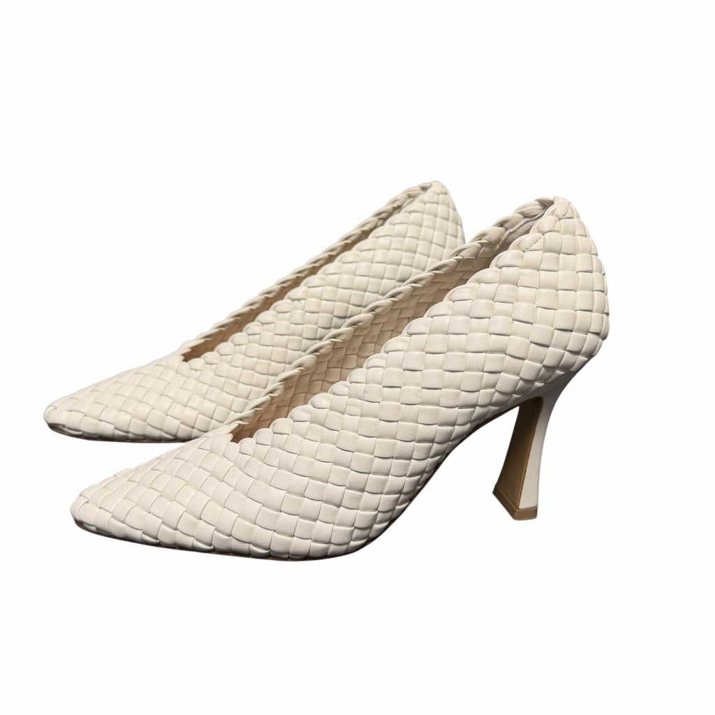 Bottega Veneta Sofia Intrecciato Woven Leather Pumps White Womens IT 39 / US 9