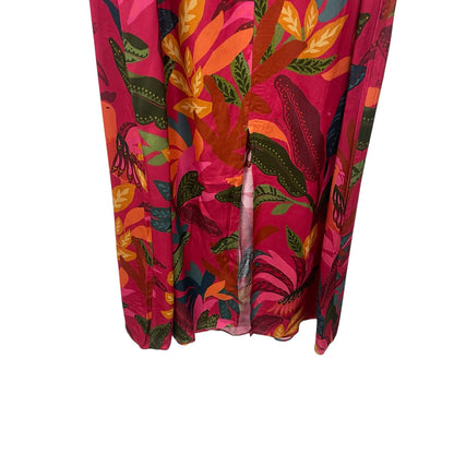 NWT Farm Rio Rooster Leaves Red Short Sleeve Maxi Dress XS