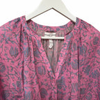 Apiece Apart Mini Mitte Dress Sunfaded Floral Pink Blue Organic Cotton Small