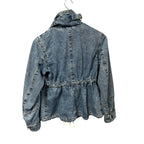 NWT CO Indigo Cropped Military Non Stretch Denim Utility Jacket Womens XS