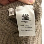 NWT Henry Christ Brown Cable Knit Zip Up Reversible Cashmere Vest XS Neutral