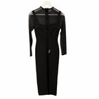 NWT Herve Leger The Ella Gown Black Signature Bandage Fabric Womens Small