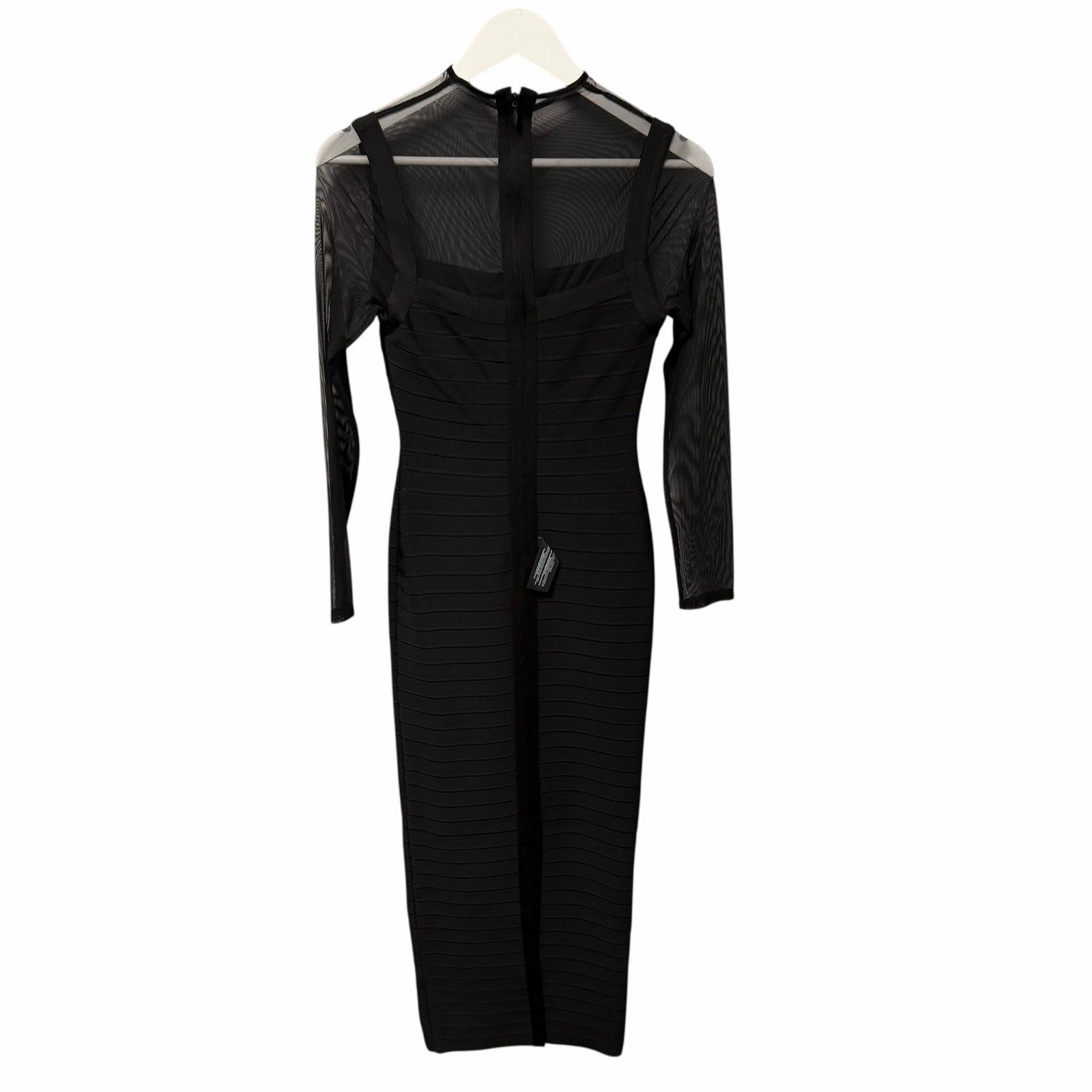 NWT Herve Leger The Ella Gown Black Signature Bandage Fabric Womens Small