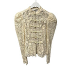 Christian Dior Ecru Lace Brandenburg Puff Sleeve Fitted Jacket Womens US 6