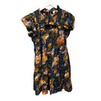 Sea New York Ines Navy Yellow Floral Print Flutter Sleeve Mini Dress Womens 6