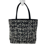 Vintage Christian Dior 1999 Black White Boucle Tweed Top Handle Tote Handbag