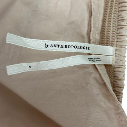 by Anthropologie Cream 100% Cotton Square Neck Tiered Midi Dress Womens Small