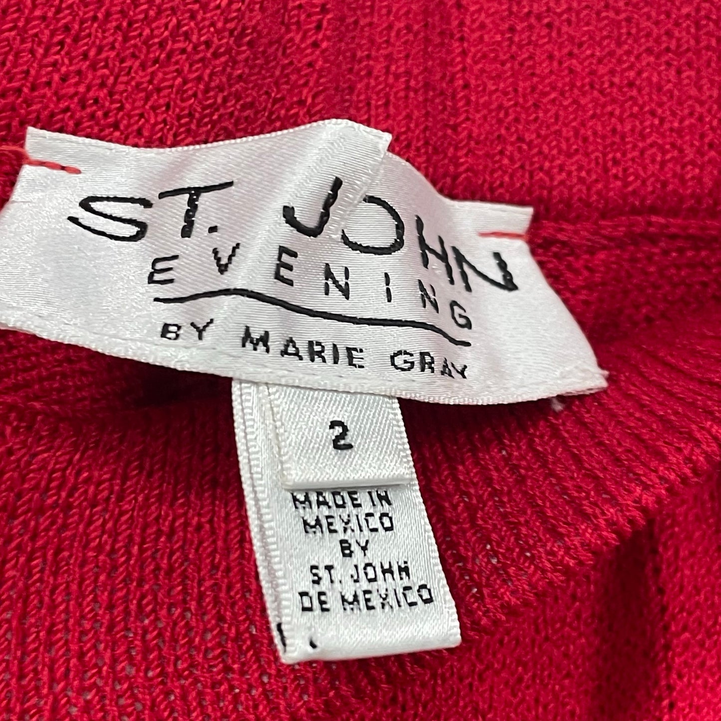St. John Evening by Marie Gray Santana Knit Dark Red Wide Leg Pant Womens Size 2