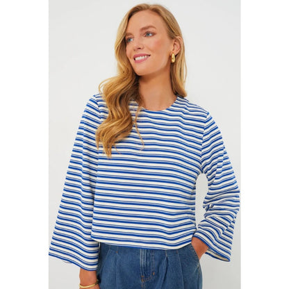 NWT Tuckernuck Pomander Place Regatta Stripe Alexia Shirt Blue White Womens XXL